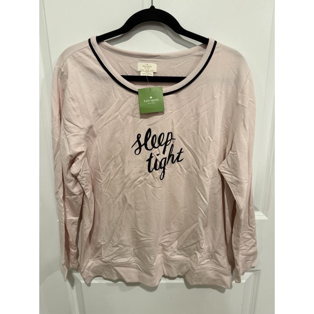 NWT Kate Spade Pink Soft New York Dream A Little XL "Sleep Tight" Pajama Top $88